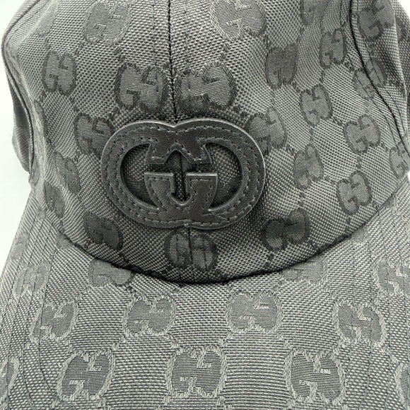 Gucci GG Monogram Canvas Baseball Cap Black/Charcoal - Picture 2 of 2
